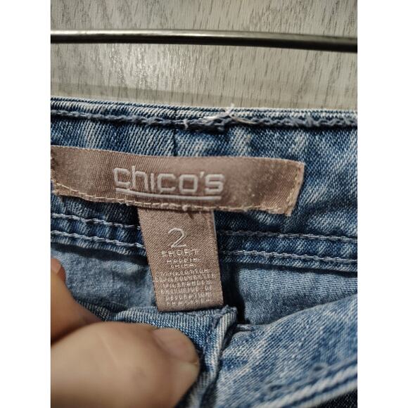 Women's Chicos Denim Jeans Stretch Straight Let Outdoors Size 2 Short - Picture 4 of 7